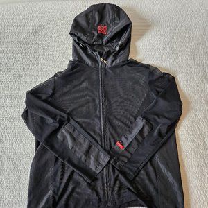 Black Mesh Jacket with Panel Accents